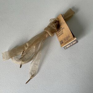 Nike Ribbon Shoe Laces Gold Metallic NEW